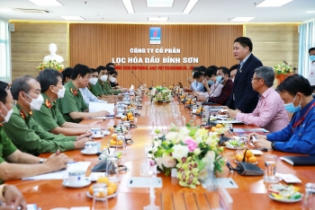 Đoàn công tác của Công an tỉnh Quảng Ngãi và Ban Quản lý KKT Dung Quất và các Khu Công nghiệp tỉnh thăm, làm việc với BSR