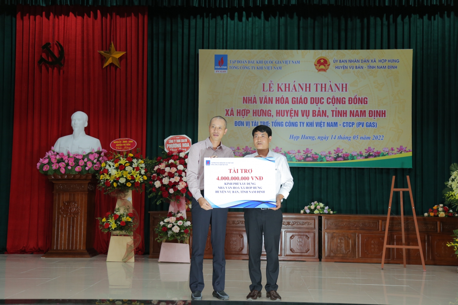 Petrovietnam/PV GAS khánh thành Nhà văn hóa giáo dục cộng đồng xã Hợp Hưng, huyện Vụ Bản, tỉnh Nam Định