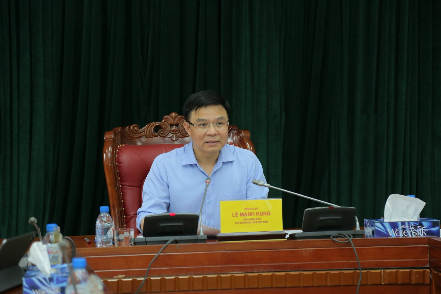 Tổng Giám đốc Petrovietnam Lê Mạnh Hùng chủ trì buổi giao ban tháng 5, ngày 07/05/2022