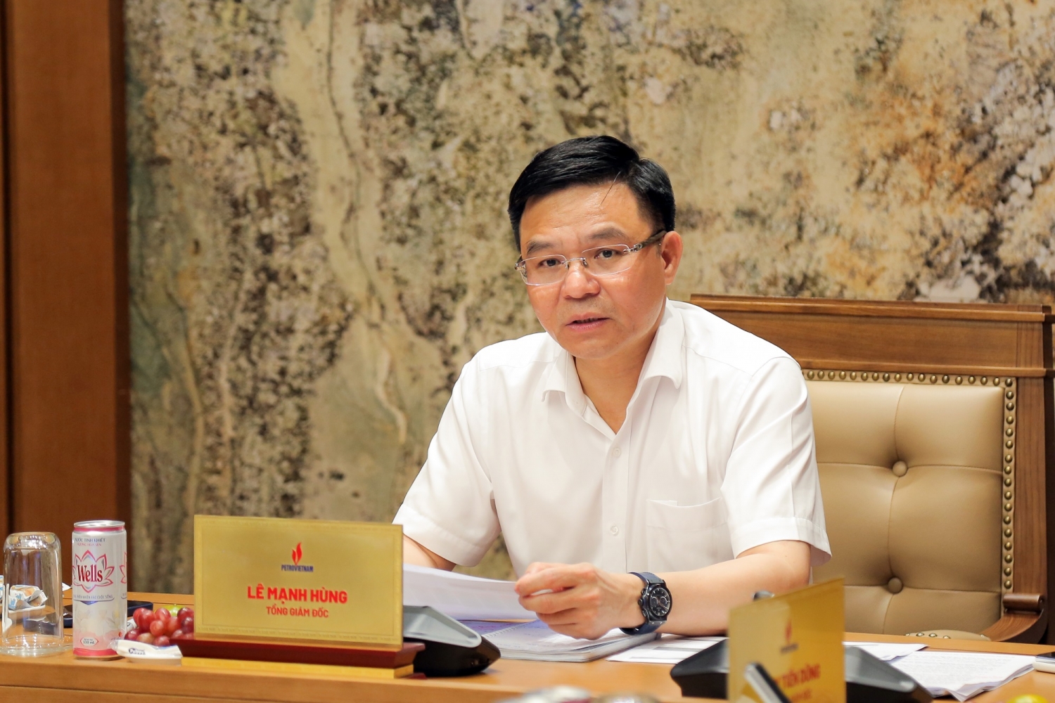 Tổng giám đốc Lê Mạnh Hùng phát biểu kết luận giao ban