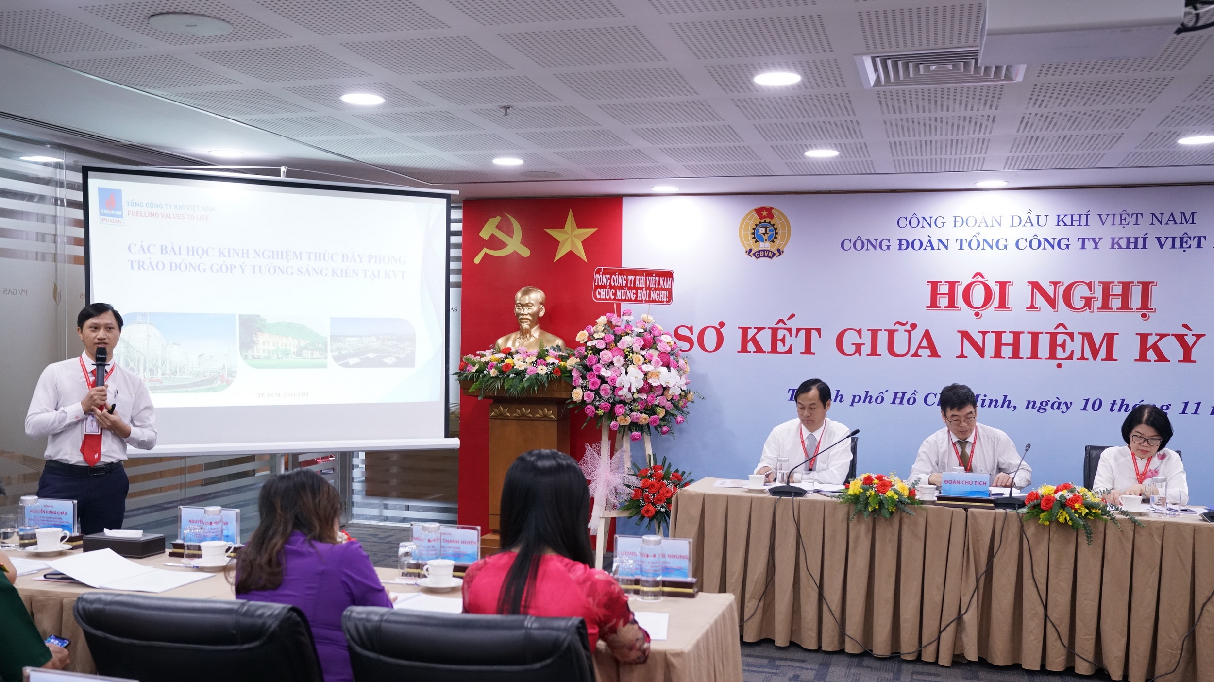 Đại diện Công đoàn KVT tham luận tại Hội nghị giữa nhiệm kỳ Công đoàn PV GAS