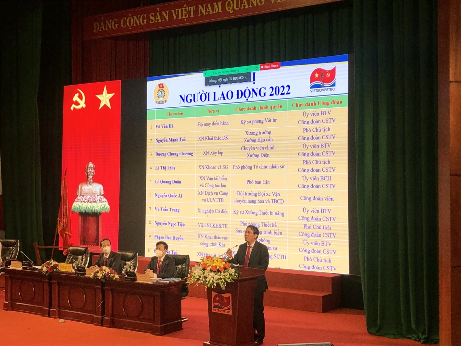 Các đại biểu đã biểu quyết thông qua Nghị quyết Hội nghị và bầu 10 đại diện cho tập thể người lao động tham dự Đối thoại định kỳ Vietsovpetro năm 2022