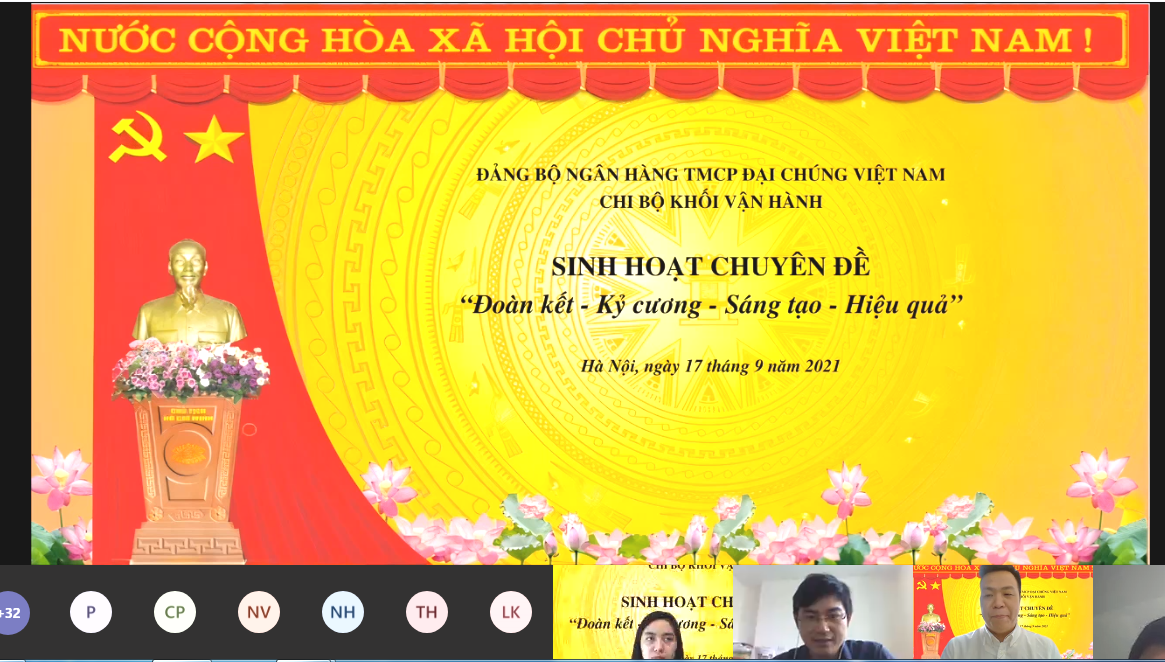 Chi bộ Khối Vận hành PVcomBank triển khai sinh hoạt chuyên đề Thực hiện phương châm hành động “Đoàn kết - Kỷ cương - Sáng tạo - Hiệu quả”