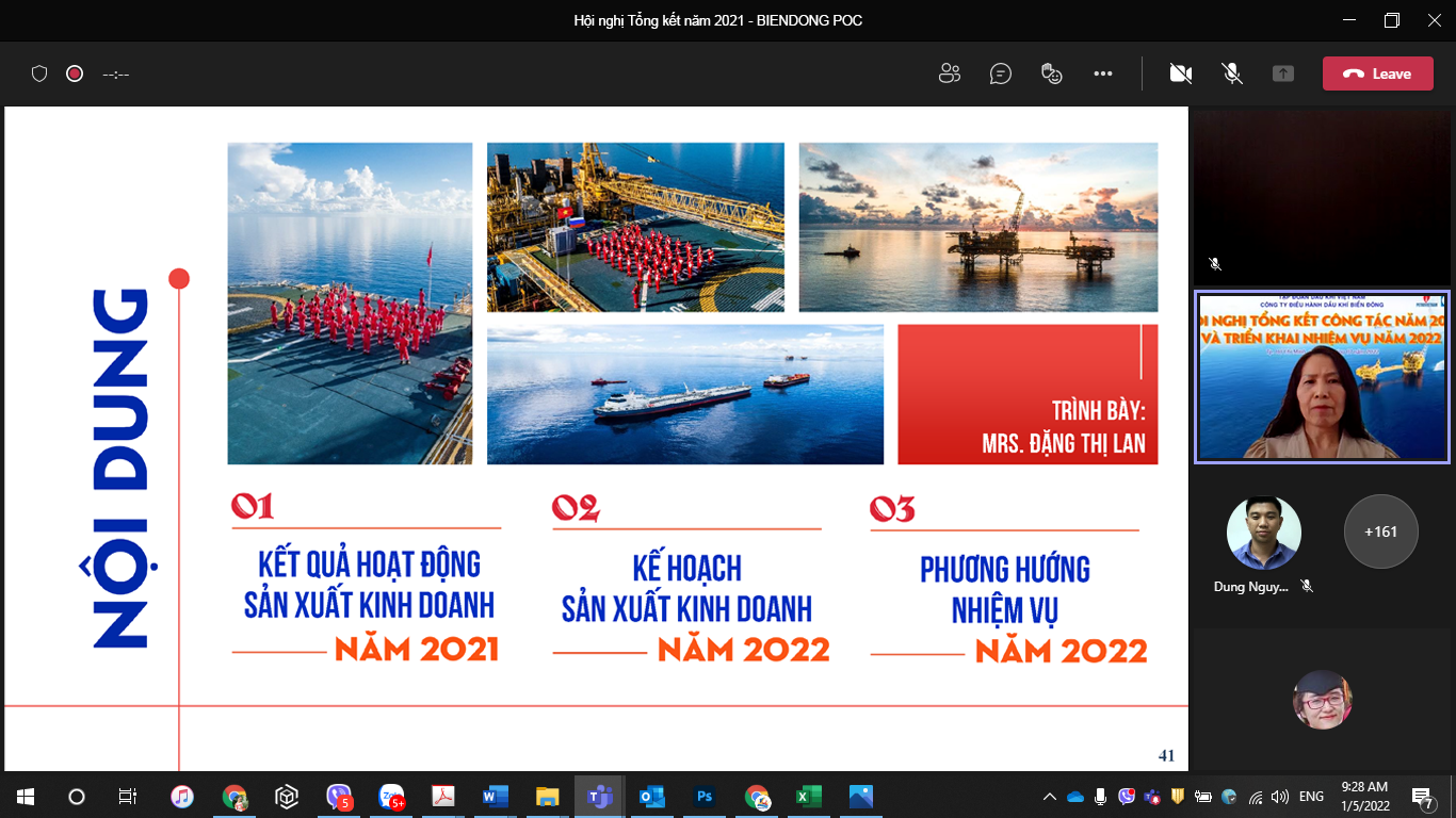 2. Bà Đặng Thị Lan - Phó Tổng GĐ báo cáo kết quả hoạt động SXKD 2021