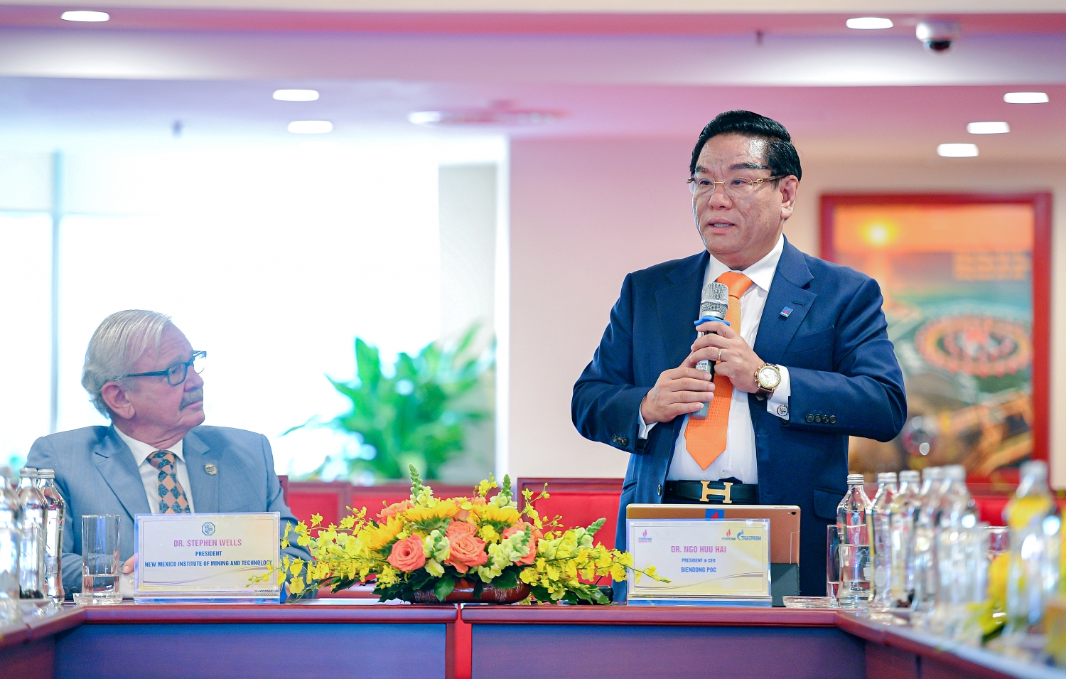 TS. Ngô Hữu Hải – Tổng Giám đốc BIENDONG POC phát biểu tại Lễ ký kết