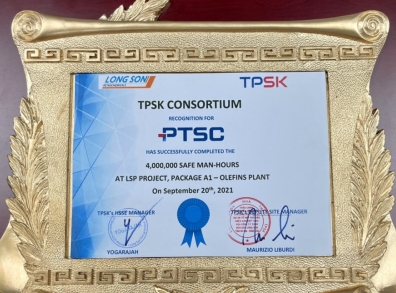 PTSC đạt mốc 4 triệu giờ làm việc an toàn tại Dự án Hoá dầu Long Sơn
