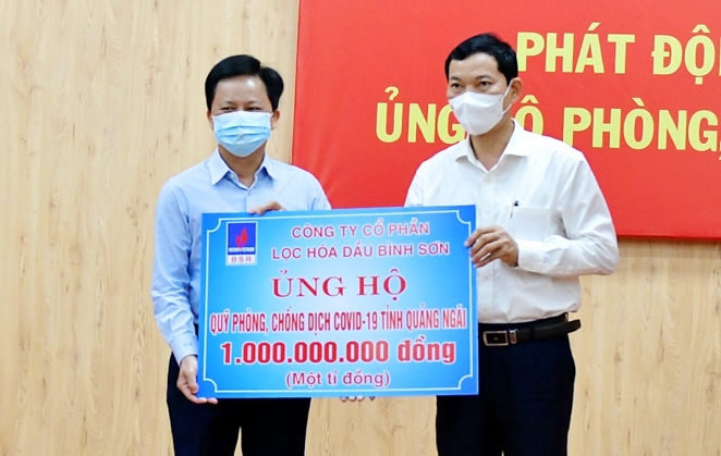 BSR ủng hộ 1 tỷ đồng cho Quỹ phòng, chống dịch Covid-19 tỉnh Quảng Ngãi