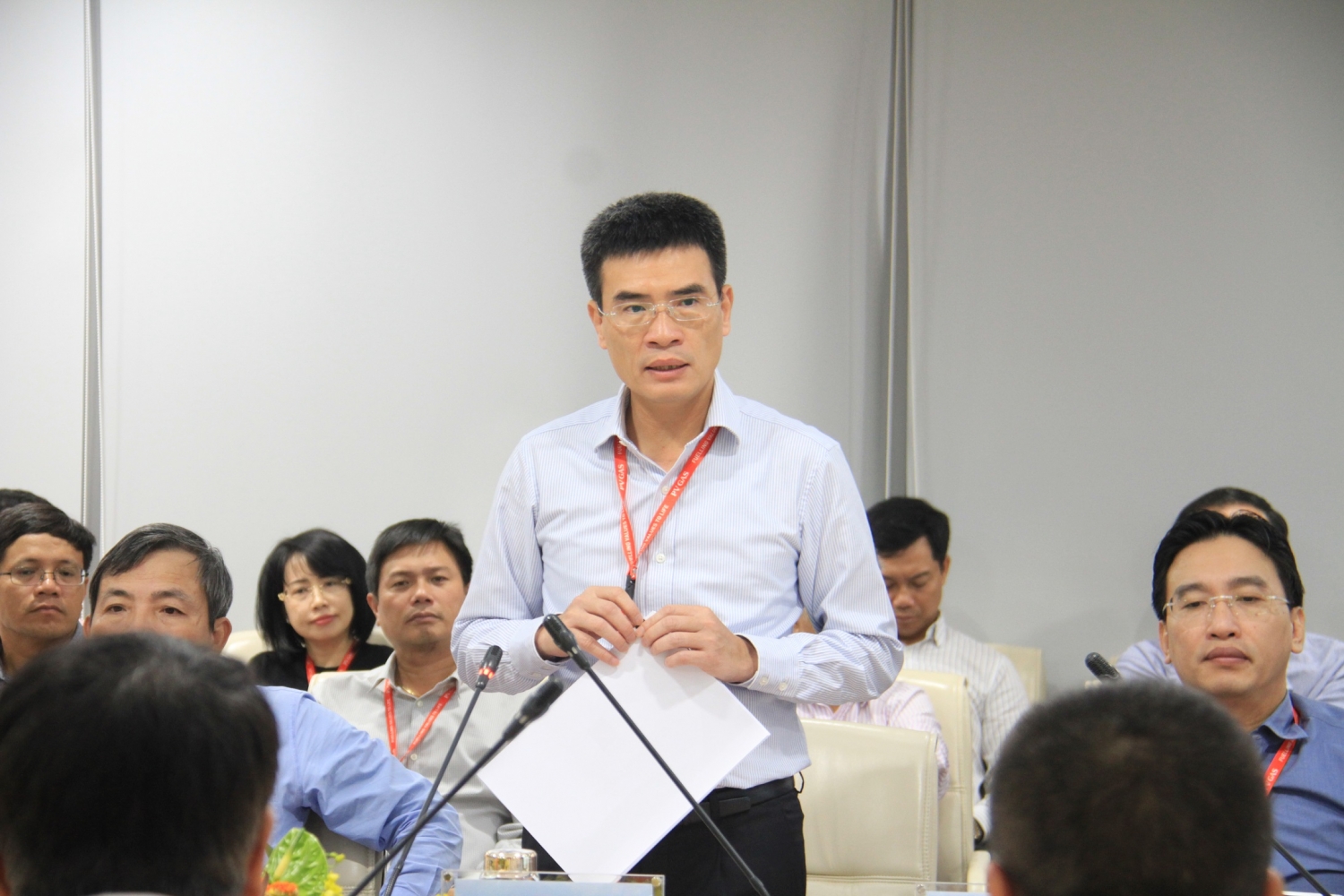 Tổng giám đốc PV GAS Dương Mạnh Sơn báo cáo tại buổi làm việcc