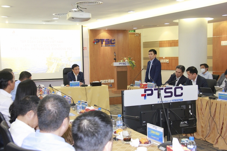 Phó Tổng giám đốc Petrovietnam Lê Xuân Huyên phát biểu tại buổi làm việc