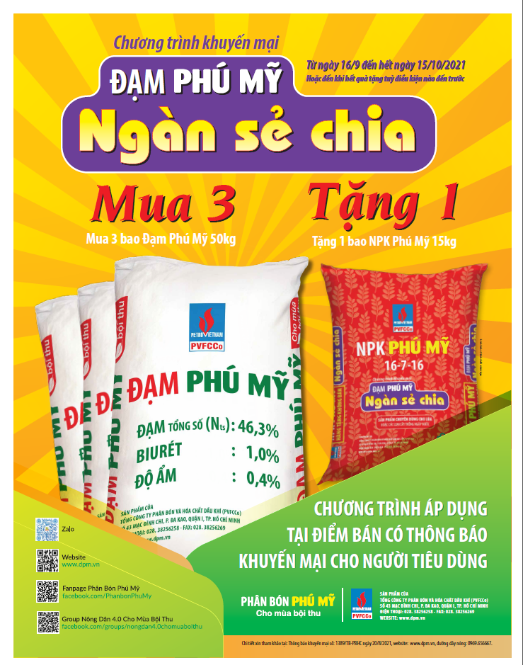 “Đạm Phú Mỹ - Ngàn sẻ chia” tặng nông dân hơn 3.000 tấn phân bón